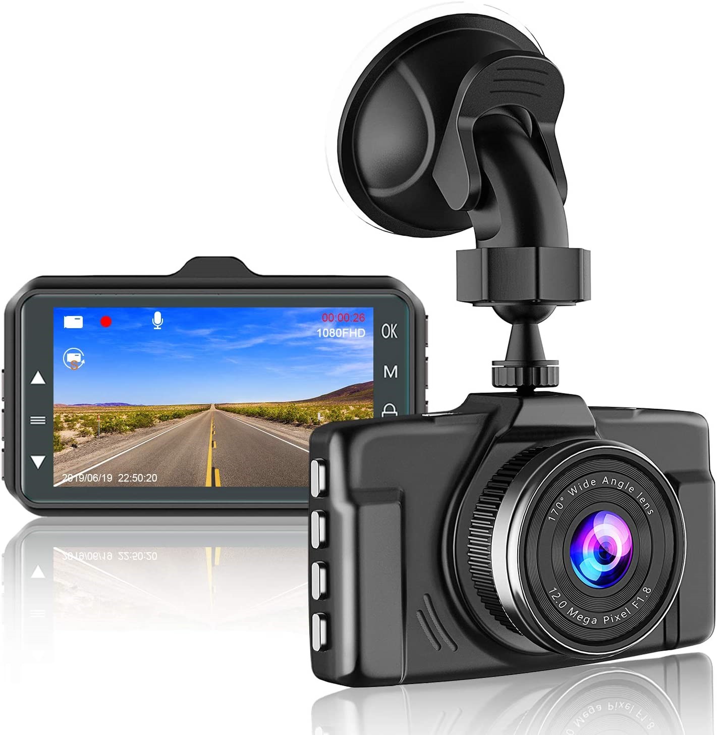 CHORTAU Caméra Embarquée Voiture 1080P Dashcam écran 2023